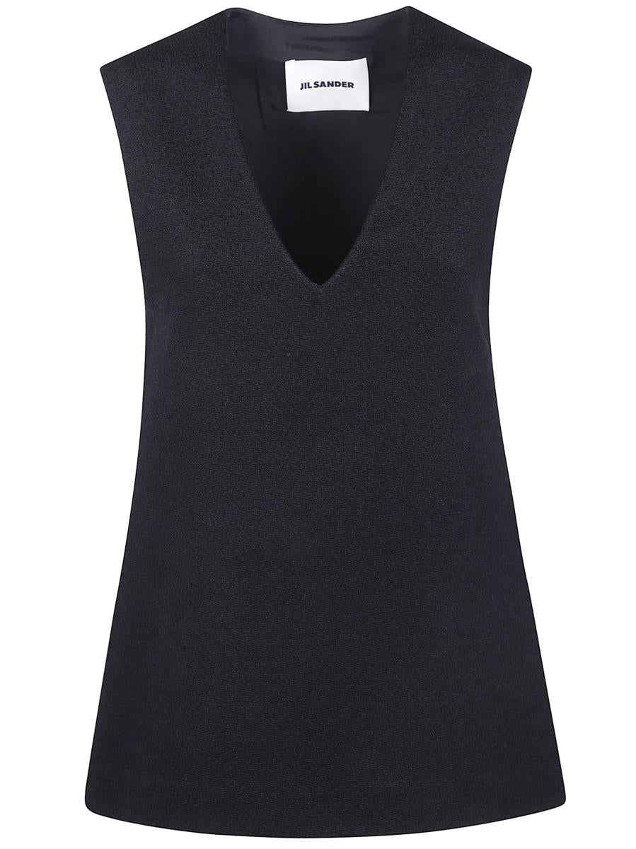 Jil Sander "V Neck Sleeveless" Top Clothing