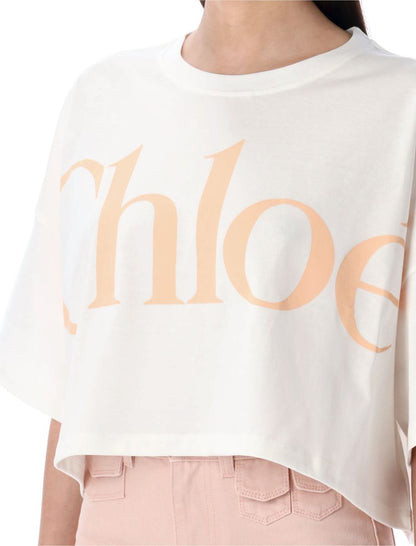 Chloé Oversized Cropped Logo T-Shirt