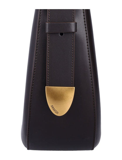 Sessun Leather Grandre Amo Hobo Bag With Bronze Details
