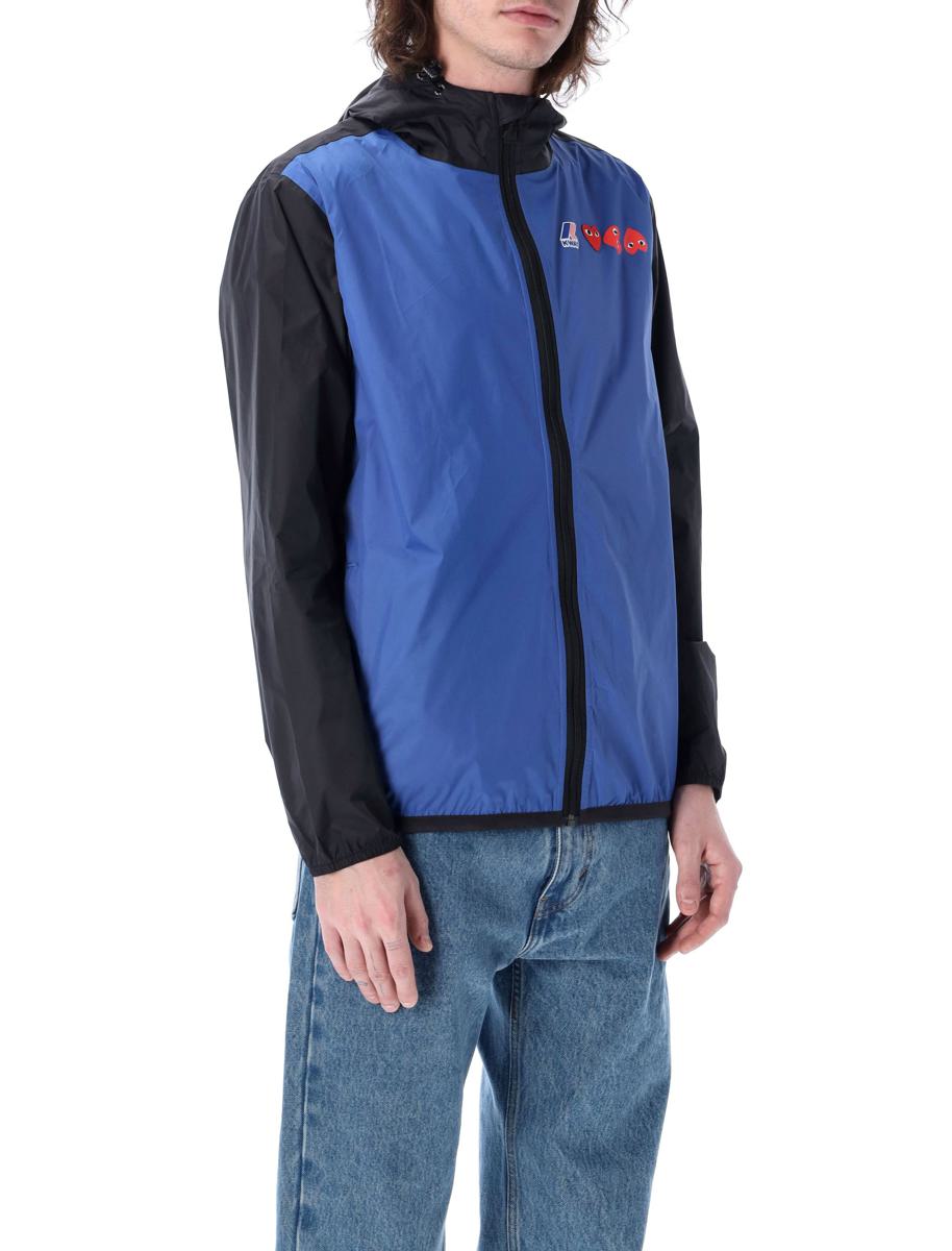 Comme Des Garçons Play Bicolor Waterproof Zip Jacket With Hood