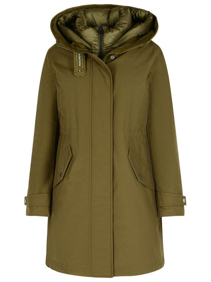 Woolrich 3-In-1 'Authentic' Dark Green Cotton Blend Parka