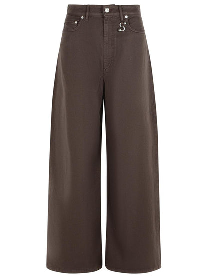 Sportmax 'Siamese' Brown Cotton Jeans