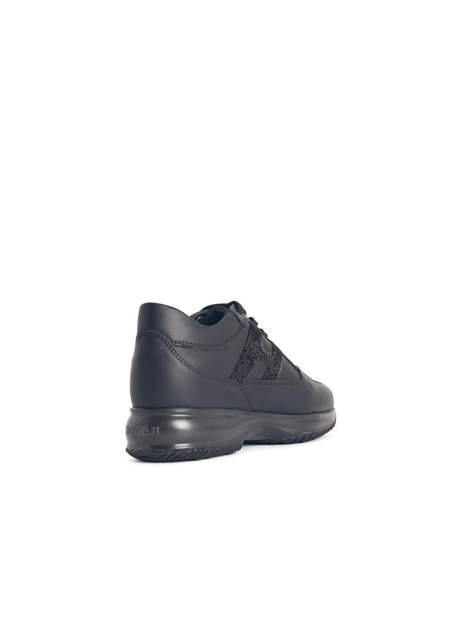Hogan 'Interactive' Black Leather Sneakers