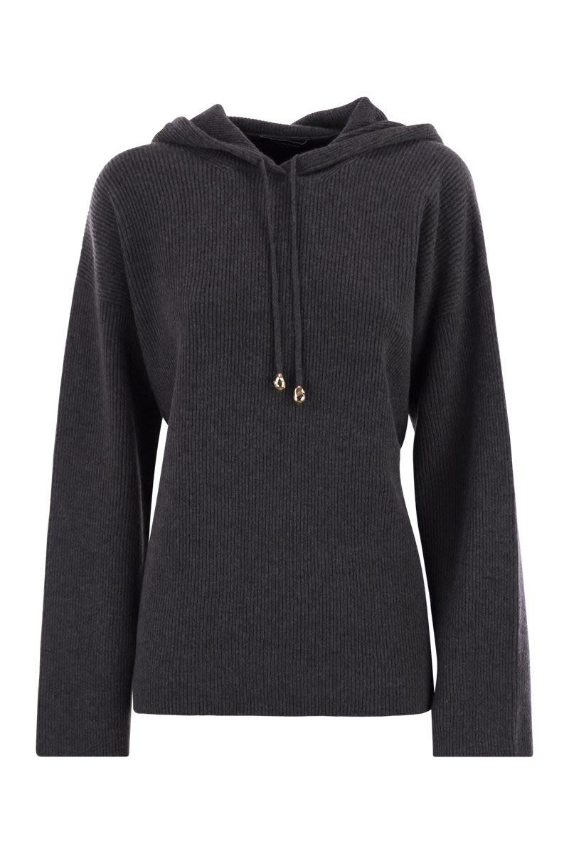 Fabiana Filippi English Ribbed Hooded Sweater