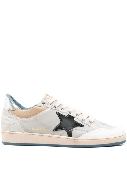 Golden Goose "Ballstar" Nubuck And Nylon Upper Crack Leather Toe Nylon Tongue Nubuck Star Laminated Heel Leather Spur Sneakers Shoes