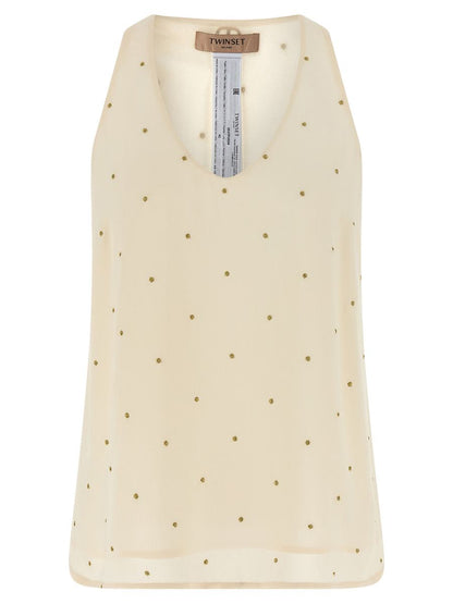 Twinset Lurex Embroidery Tank Top