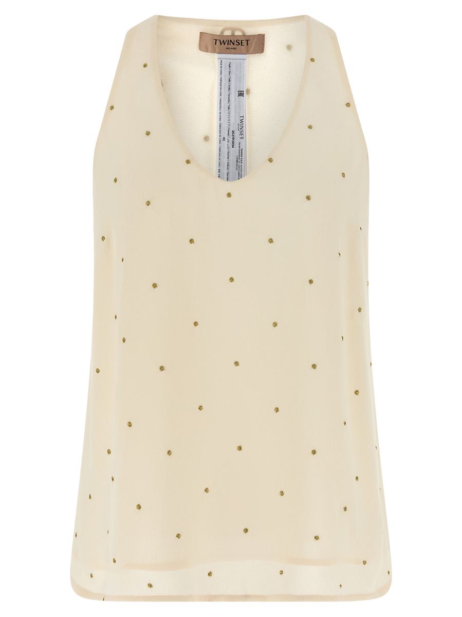 Twinset Lurex Embroidery Tank Top