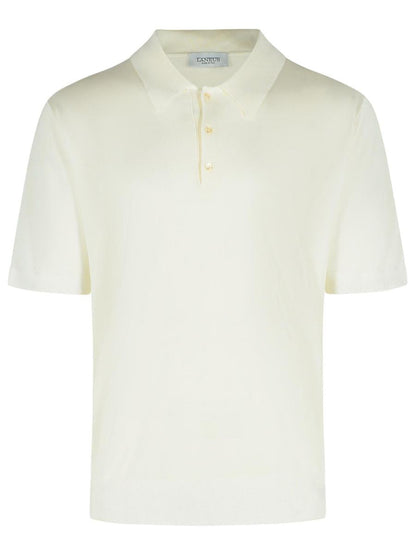 Laneus Polo Shirt In Lyocell Cream