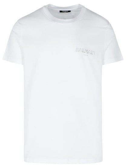 Balmain White Cotton T-Shirt