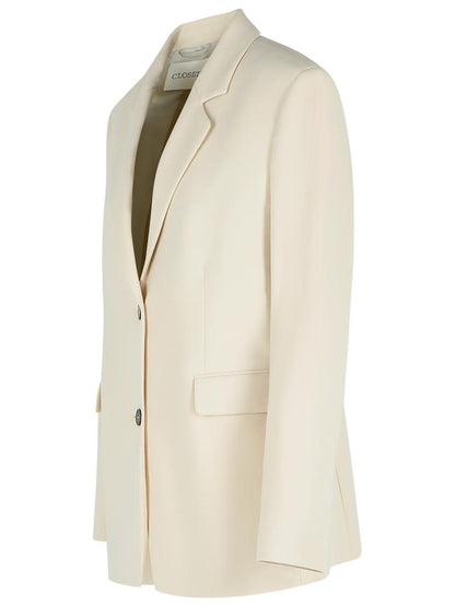 Closed 'Lola' Blazer In Beige Viscose Blend