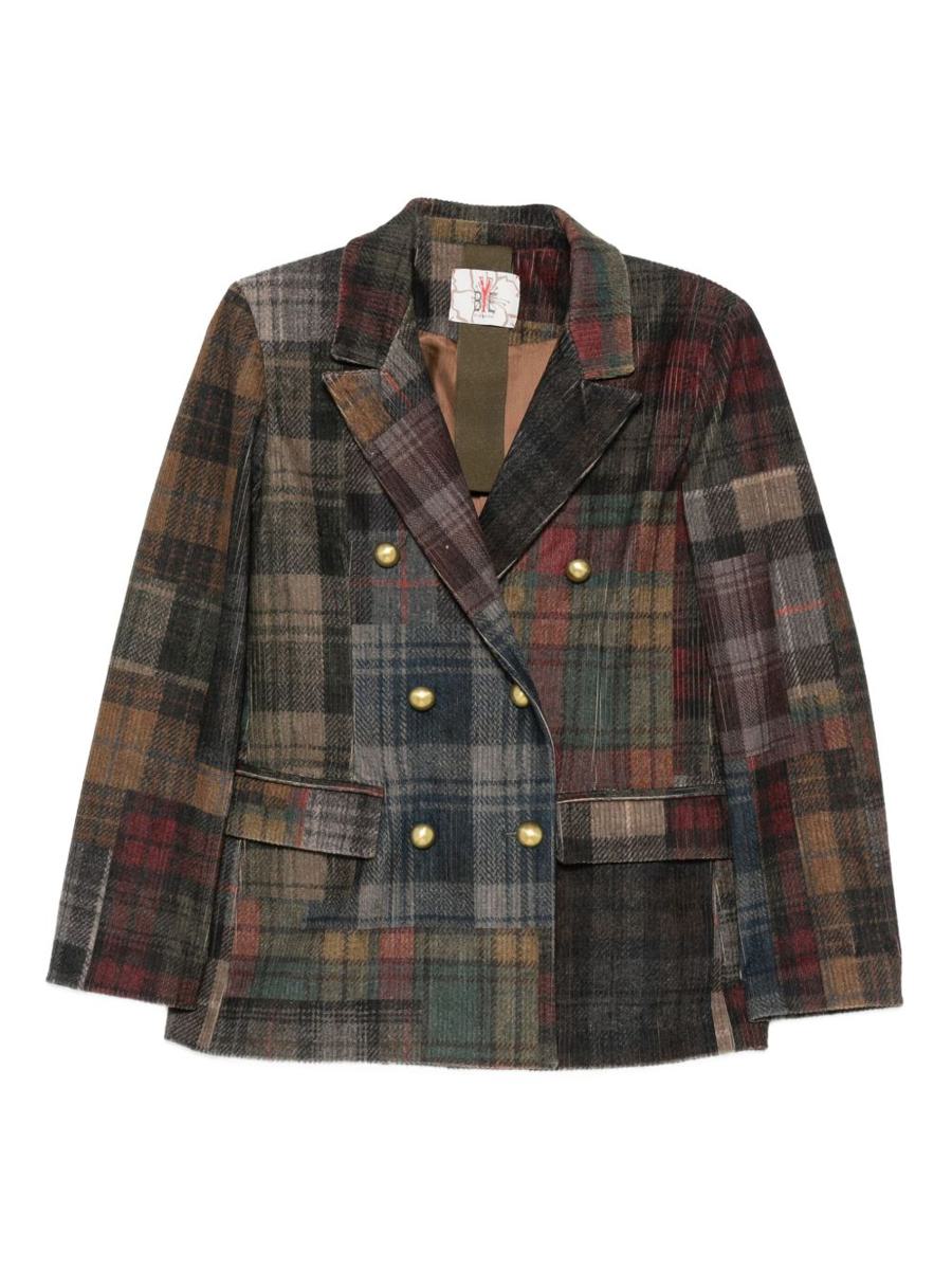 Bye Patchwork Design Double-Breasted Jacket