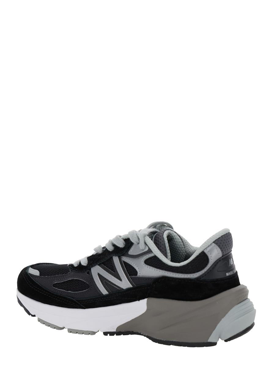 Black Low Top Sneakers With Logo Detail In Suede And Tech Fabric Woman