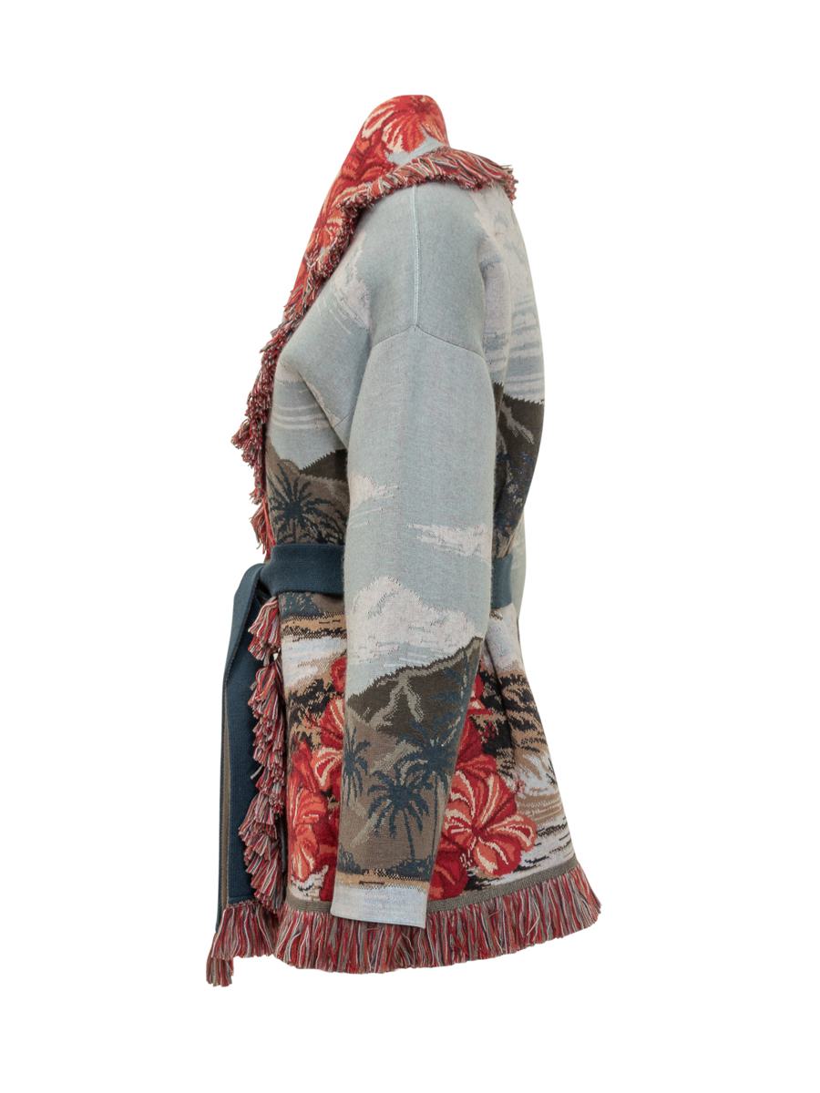 Alanui Alanui Cardigan With Tropical Pattern And Red Flowers