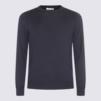 Malo Dark Blue Cotton Knitwear