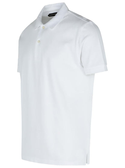 Tom Ford White Cotton Polo Shirt