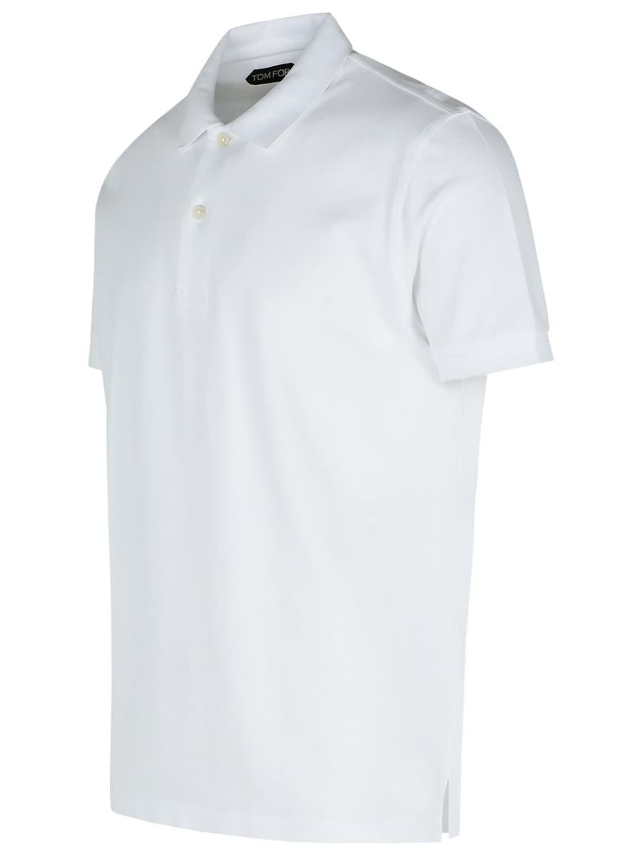 Tom Ford White Cotton Polo Shirt