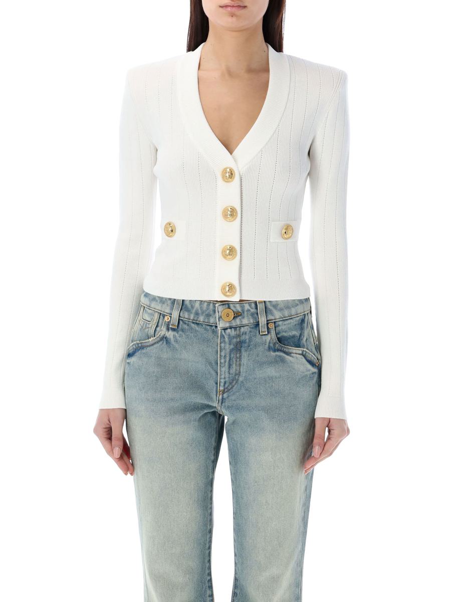 Balmain Gold Buttons Knit Cardigan