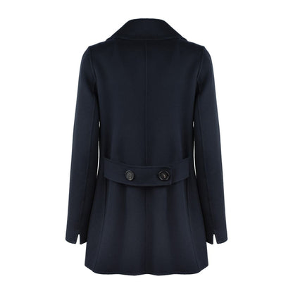 Max Mara Blue Double-Breasted Wool Caban