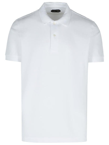 Tom Ford White Cotton Polo Shirt