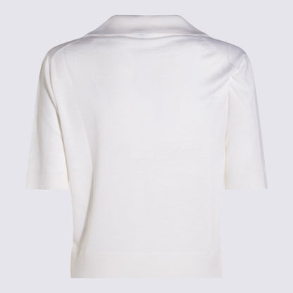 Malo White Wool Polo Shirt