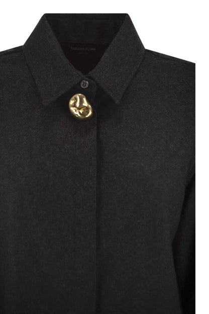 Fabiana Filippi Virgin Wool Shirt With Houndstooth Detail