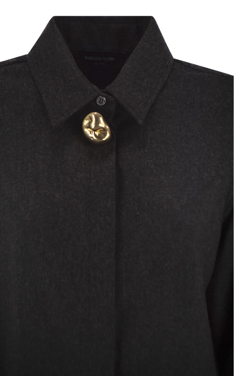 Fabiana Filippi Virgin Wool Shirt With Houndstooth Detail