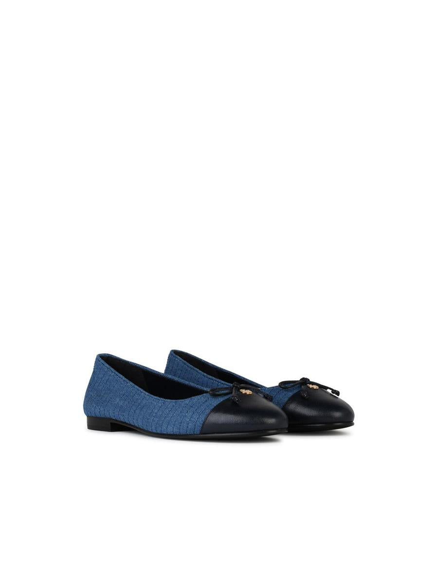 Tory Burch 'Matelassé' Ballet Flats In Blue Denim Blend