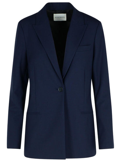 Closed Navy Polyester Blend Blazer