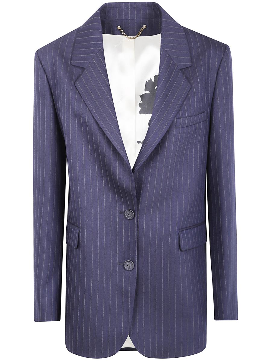 Golden Goose "Journey W`S" Single Breast Over Jacket Pinstripe Clothing