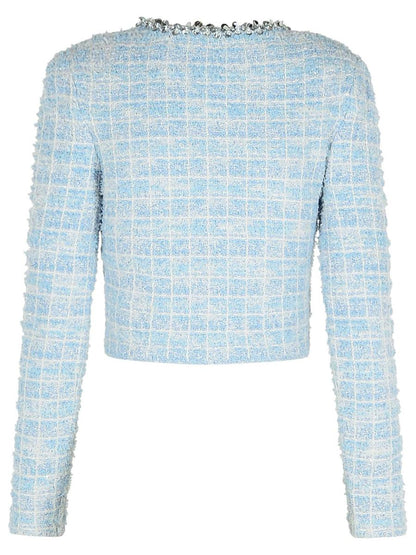 Self-Portrait 'Check' Skirt In Light Blue Polyester Blend
