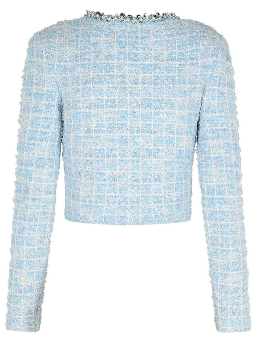 Self-Portrait 'Check' Skirt In Light Blue Polyester Blend
