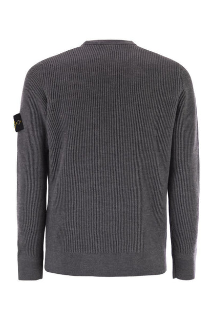 Stone Island Crew-Neck Jumper With Ribbed Edges