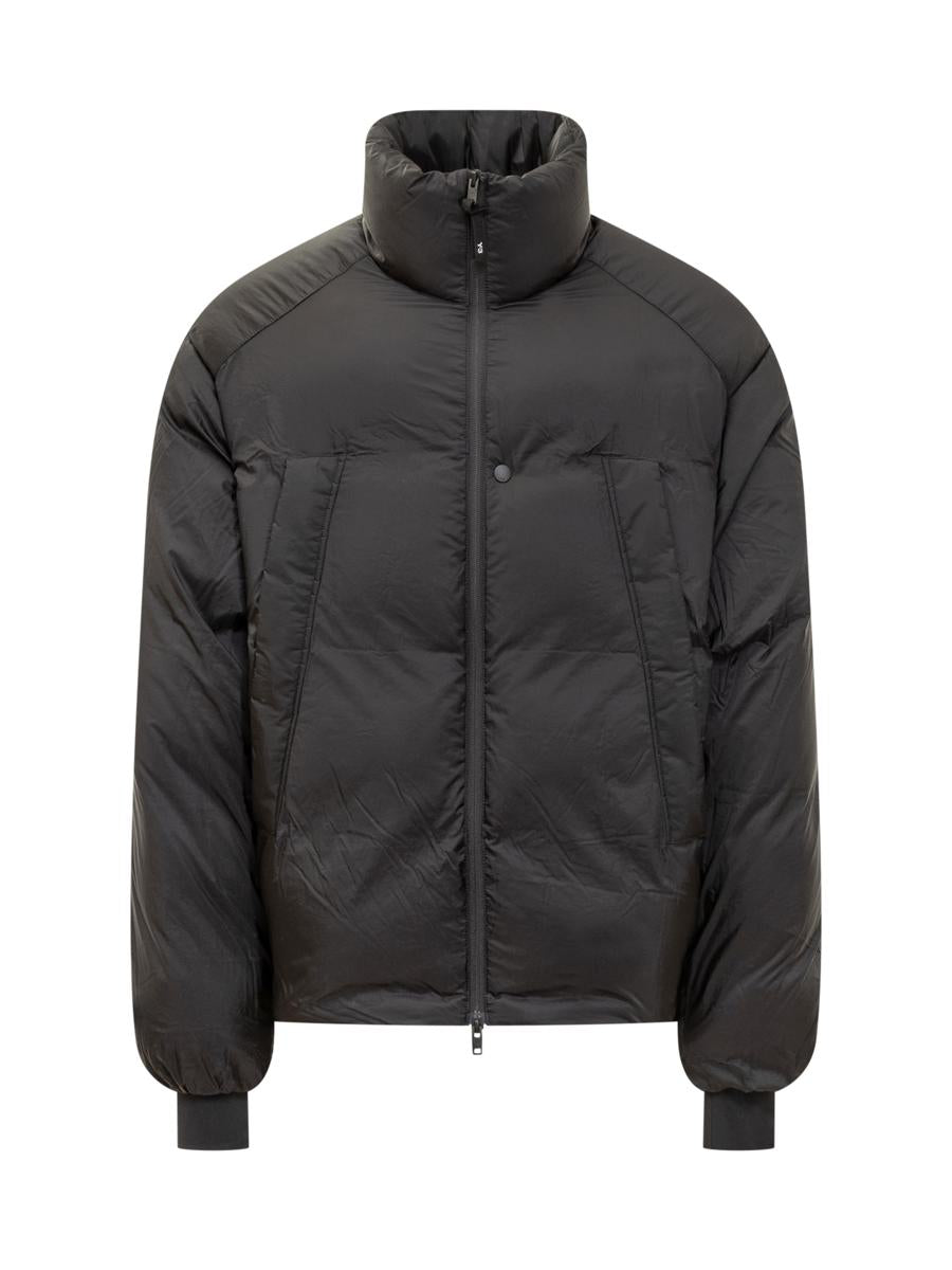 Y-3 Adidas Black Oversized Zippered Down Jacket Y-3