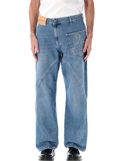 JW Anderson Cotton Twisted Workwear Denim Pants