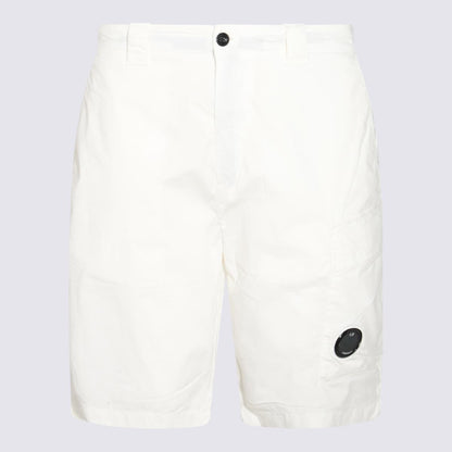 C.P. Company White Cotton Shorts