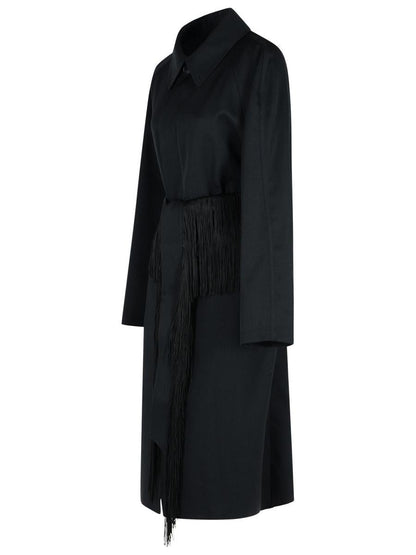 MM6 Maison Margiela Black Virgin Wool Trench Coat