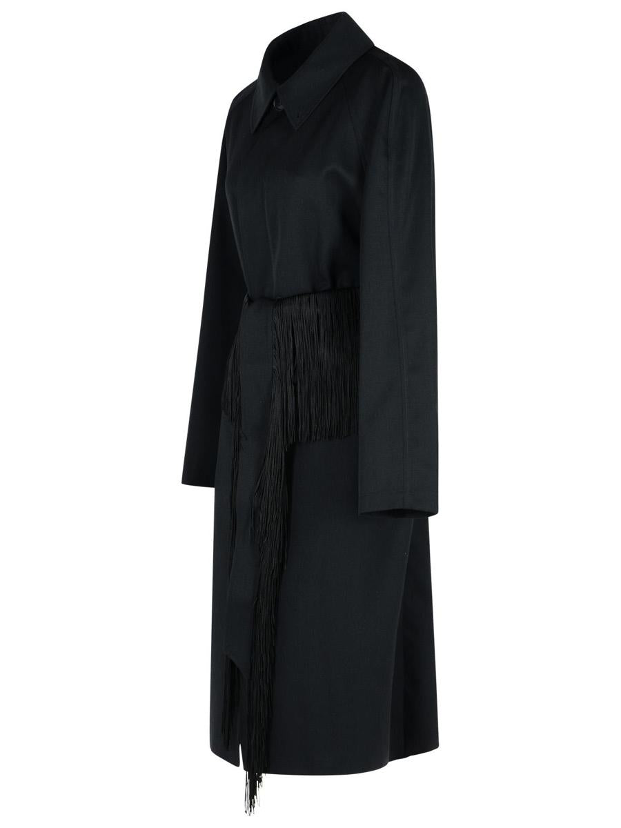 MM6 Maison Margiela Black Virgin Wool Trench Coat