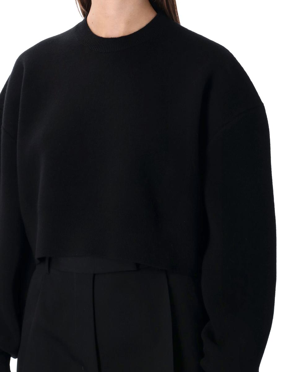 Tom Ford Black Wool And Cashmere Cropped Sweater