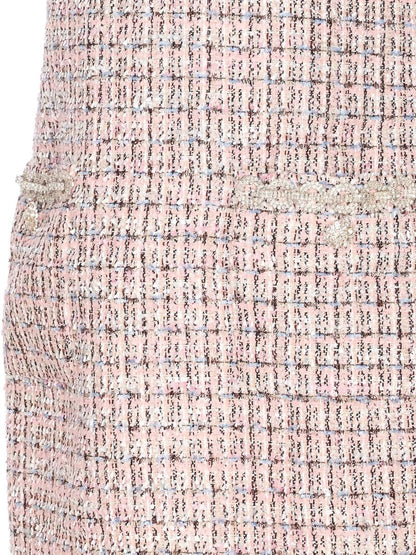 Self-Portrait Pink Boucle Sleeveless Mini Dress Clothing