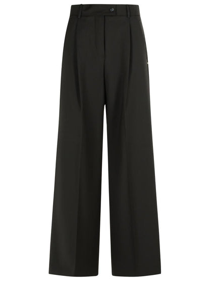 Sportmax 'Vela' Dark Brown Virgin Wool Pants