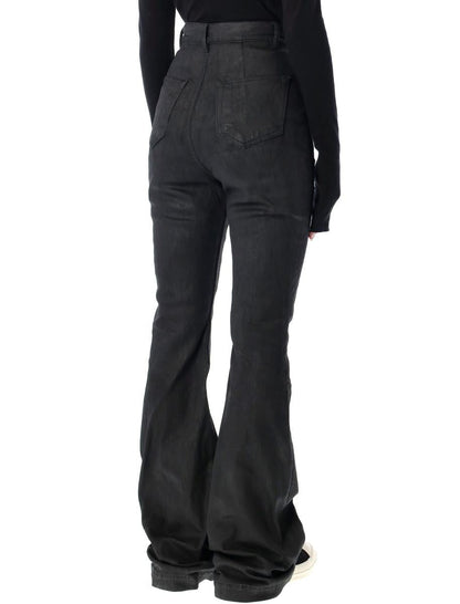 Rick Owens Drkshdw Bolan Bootcut Black Waxed Jeans