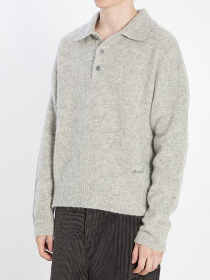 Polo In Alpaca And Wool