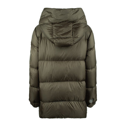 Max Mara Khaki Green Anti-Drip Canvas Down Jacket
