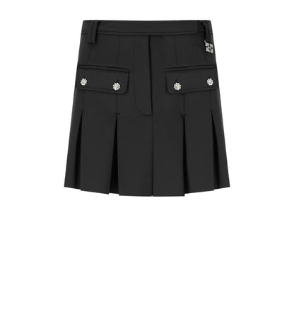 Ganni Black Pleated Mini Skirt