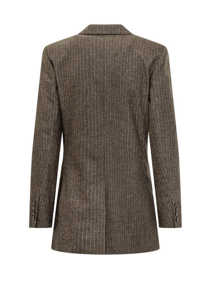 Isabel Marant Isabel Marant Double-Breasted Blazer In Striped Wool