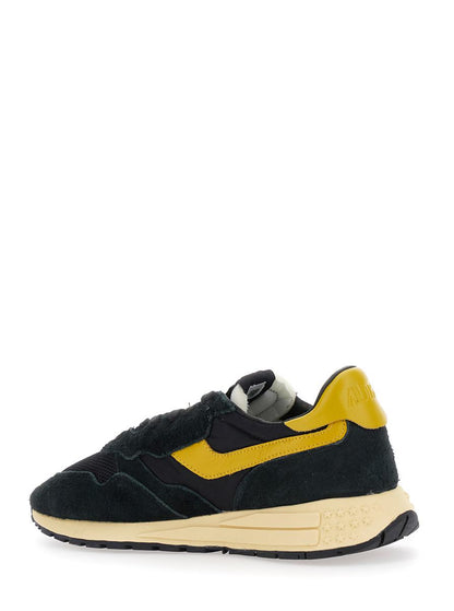 'Reel Wind' Black Low Top Sneakers With Logo Detail In Suede Man