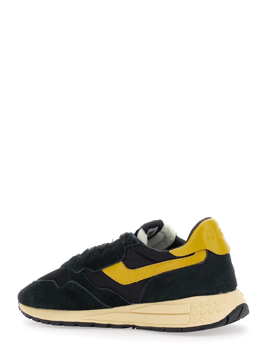 'Reel Wind' Black Low Top Sneakers With Logo Detail In Suede Man