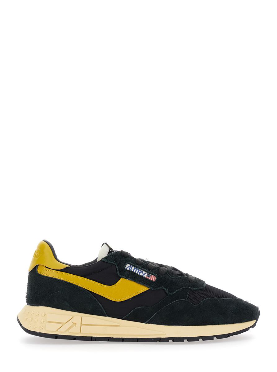 'Reel Wind' Black Low Top Sneakers With Logo Detail In Suede Man