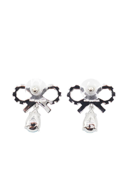 Self-Portrait Micro Bow Blue Droplet Earrings Accessories