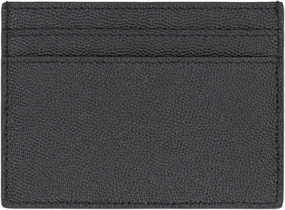 Saint Laurent Cassandre Logo Detail Leather Card Holder